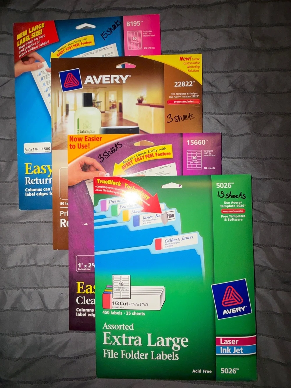 Avery Label Bundle – Mixed Styles & Sizes (Partial Packs)